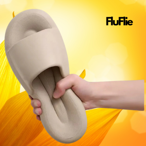 FluFie ™ PLUS| myke tøfler for hjemme, utendørs, sommerstrand. 50% Rabatt